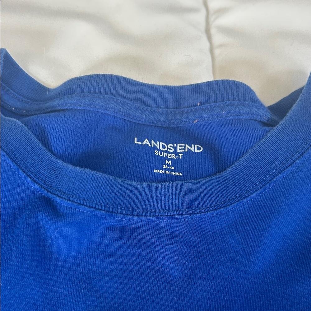 Lands' End Super-T Crewneck Tee in Royal Blue
